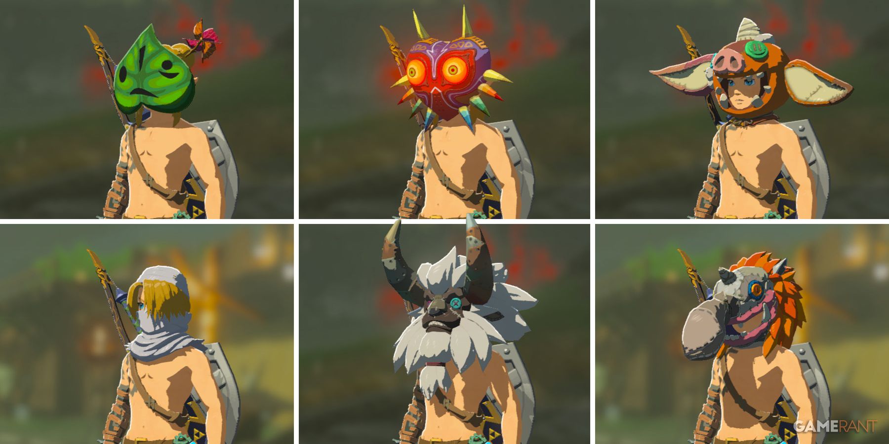 Some of the masks available in The Legend of Zelda: tears of the Kingdom