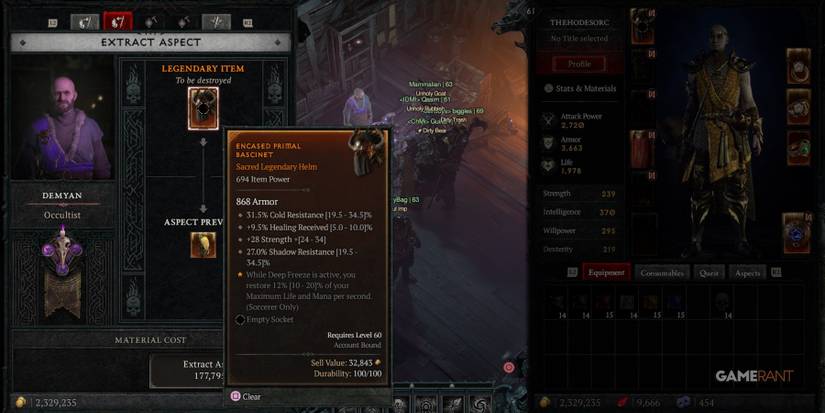 Diablo 4 Extracting A Legendary Aspect