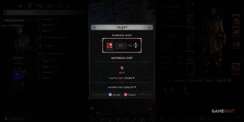 Diablo 4 Improving Gems Is Expensive