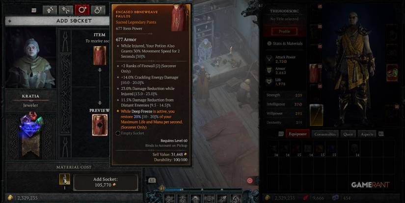Diablo 4 Socketing Gear Is Expensive
