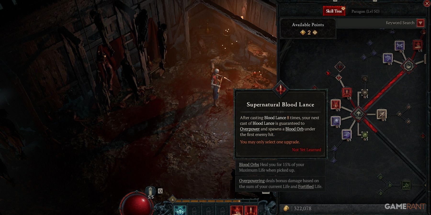 Diablo 4 Supernatural Blood Lance Skill Description