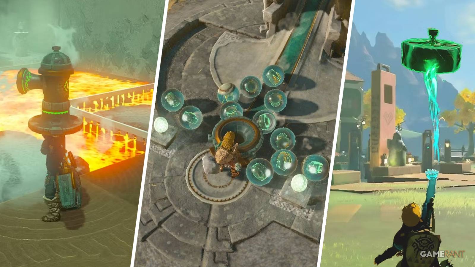 Link using Zonai Devices and a Dispenser