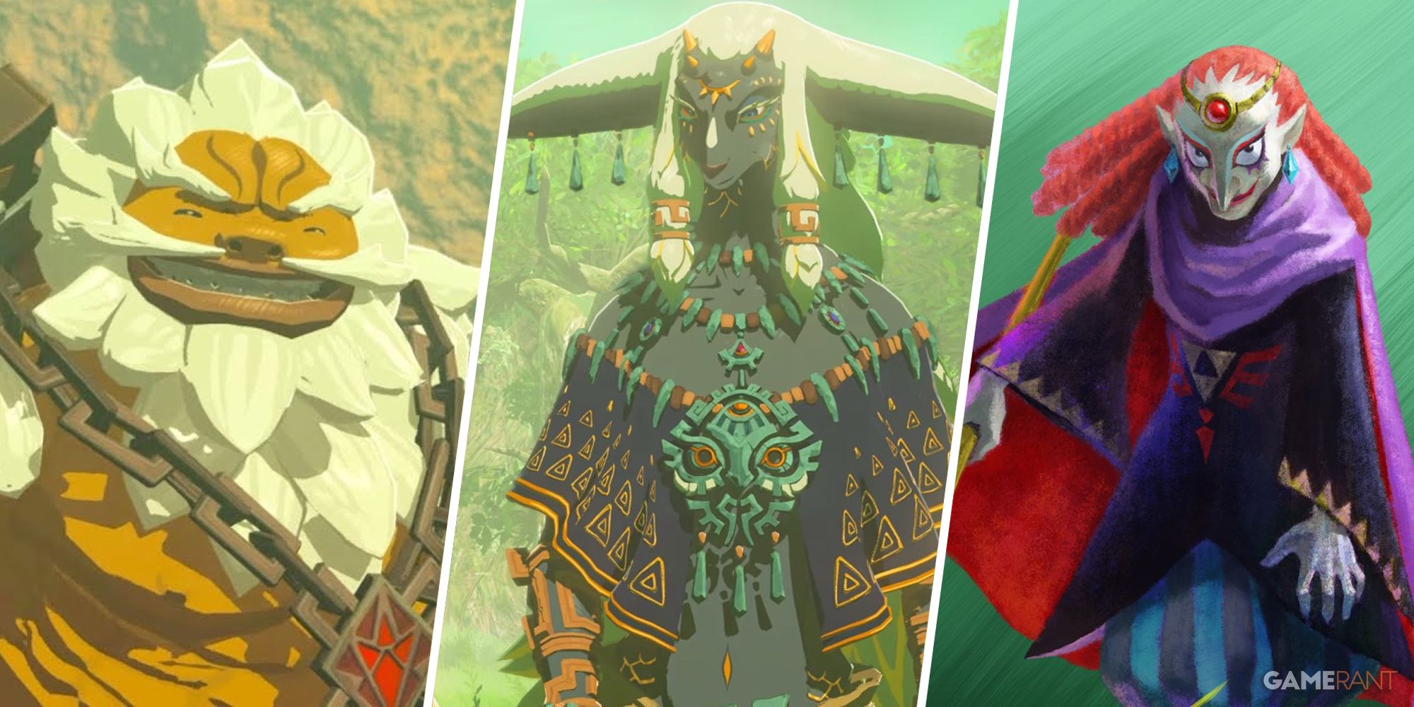 Daruk, Rauru, and Yuga from the Legend of Zelda franchise