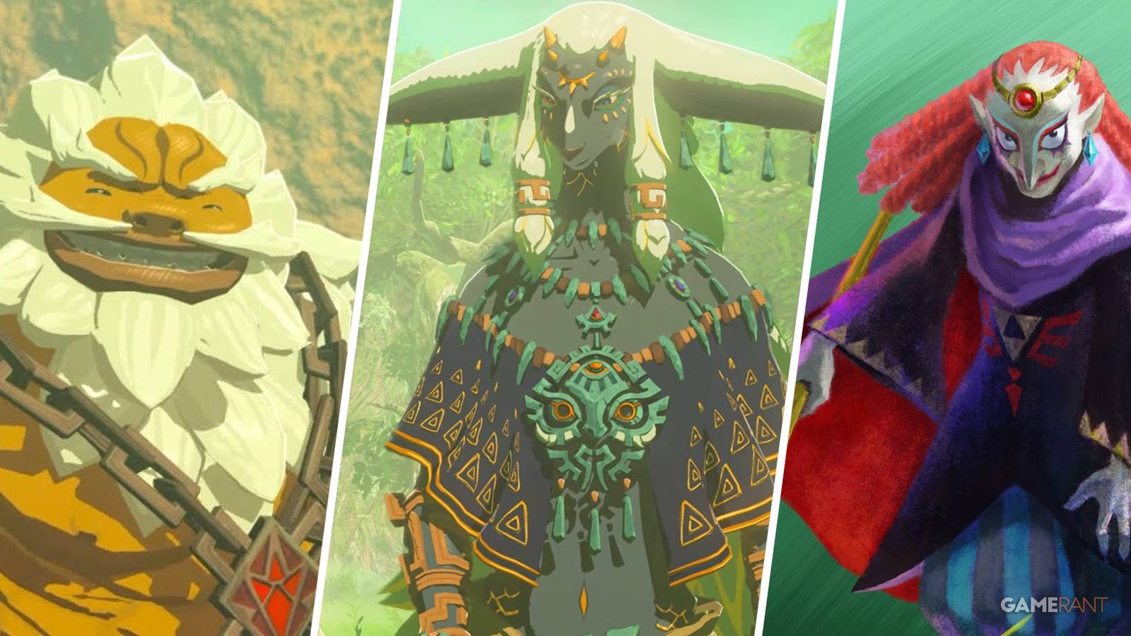Daruk, Rauru, and Yuga from the Legend of Zelda franchise