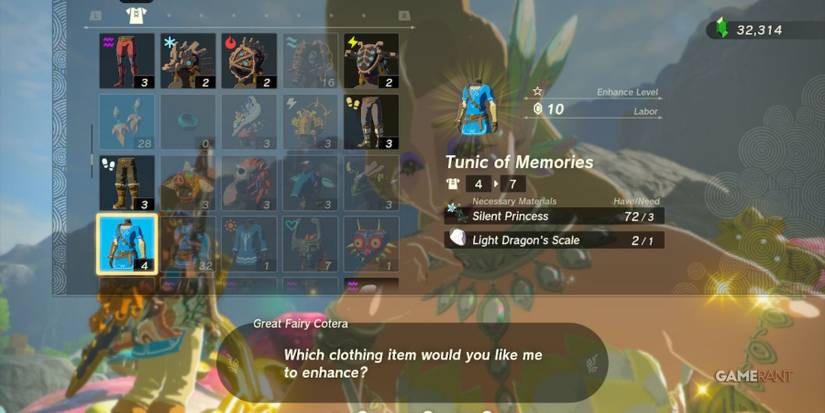 loz totk tunic of memories upgrades