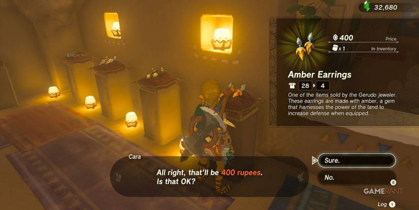 loz totk amber earrings location cost