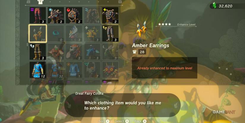 loz totk amber earrings upgrade great fairy