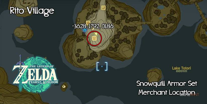 Vendor location for Snowquill Armor Set in Zelda: Tears of the Kingdom