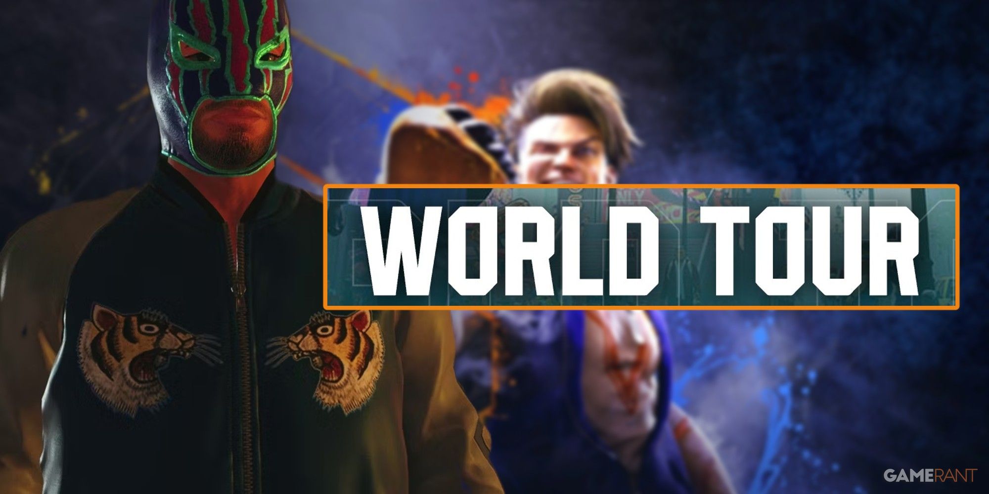 a custom character and the world tour logo 