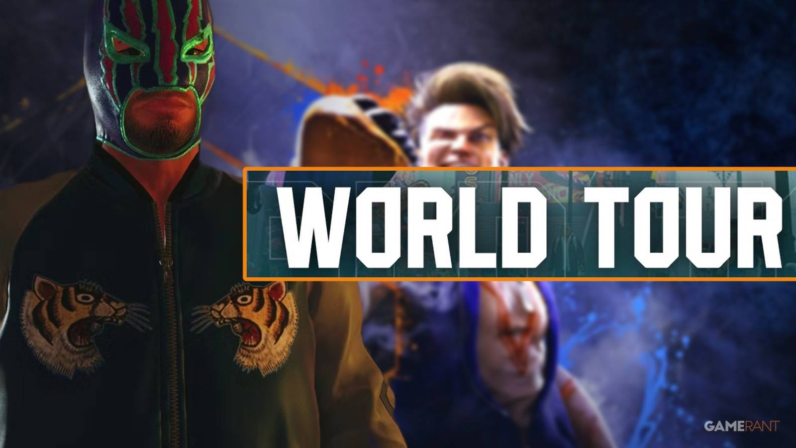 a custom character and the world tour logo 