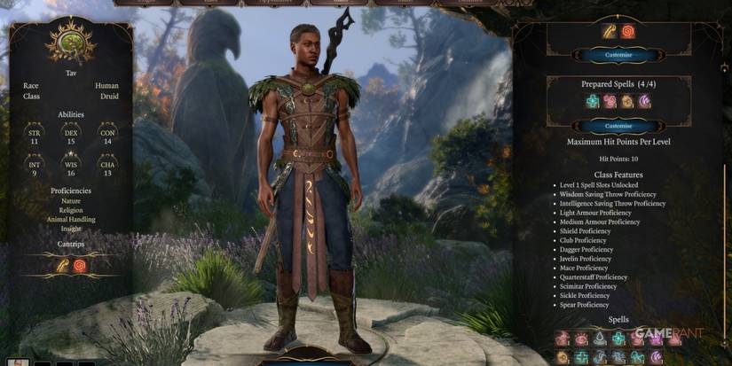 Baldur's Gate 3 Druid As Human In Character Creation