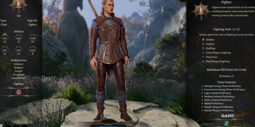 Baldur's Gate 3 Fighter As High Elf In Character Creation