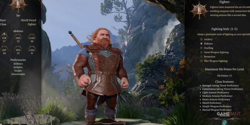 Baldur's Gate 3 Fighter As Shield Dwarf In Character Creation
