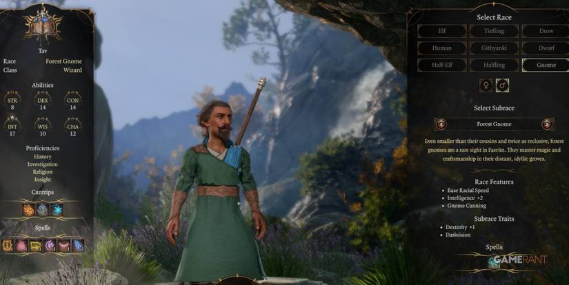 Baldur's Gate 3 Gnome Wizard In Character Creation