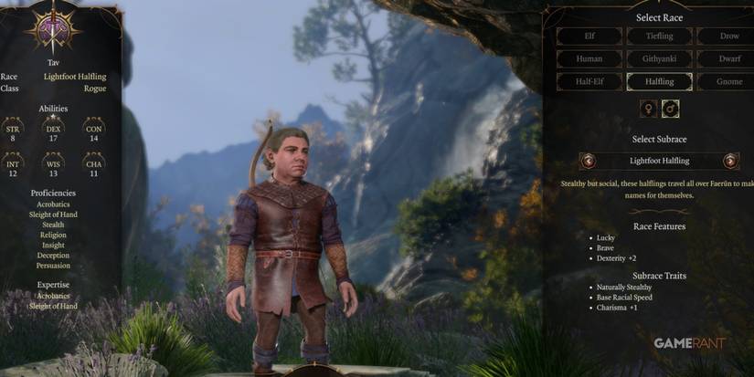 Baldur's Gate 3 Lightfoot Halfling Rogue In Character Creation