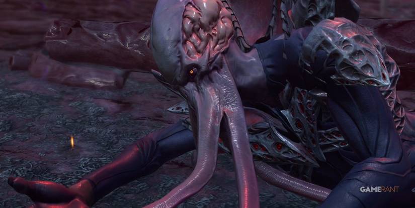 Baldur's Gate 3 Mind Flayer Crushed Beneath Debris