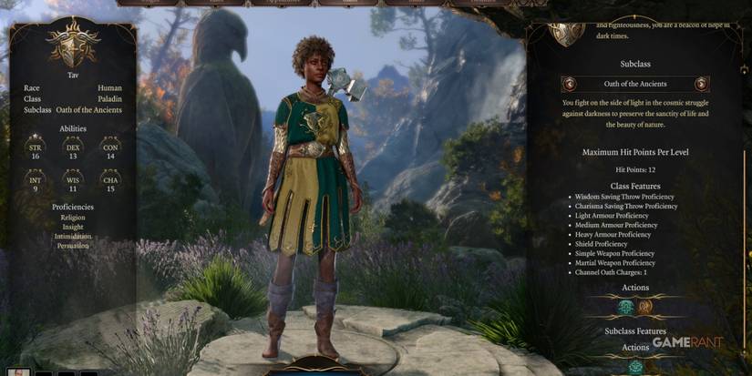 Baldur's Gate 3 Paladin As A Human In Character Creation