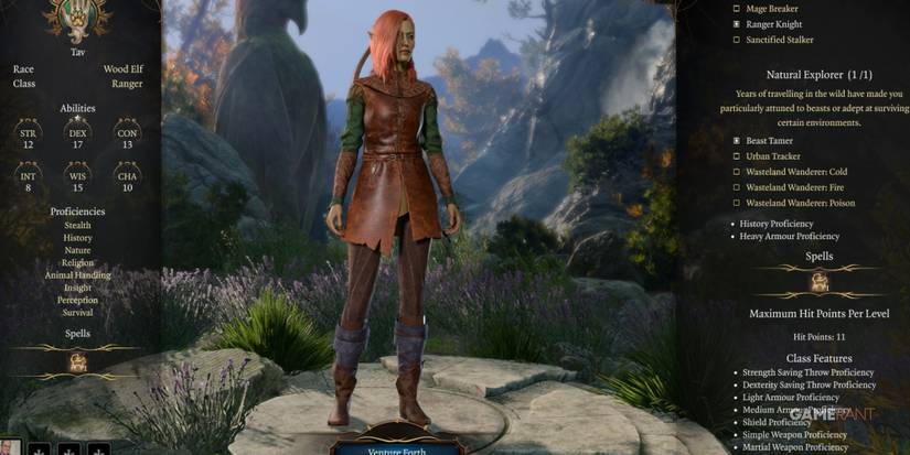 Baldur's Gate 3 Ranger As Wood Elf In Character Creation