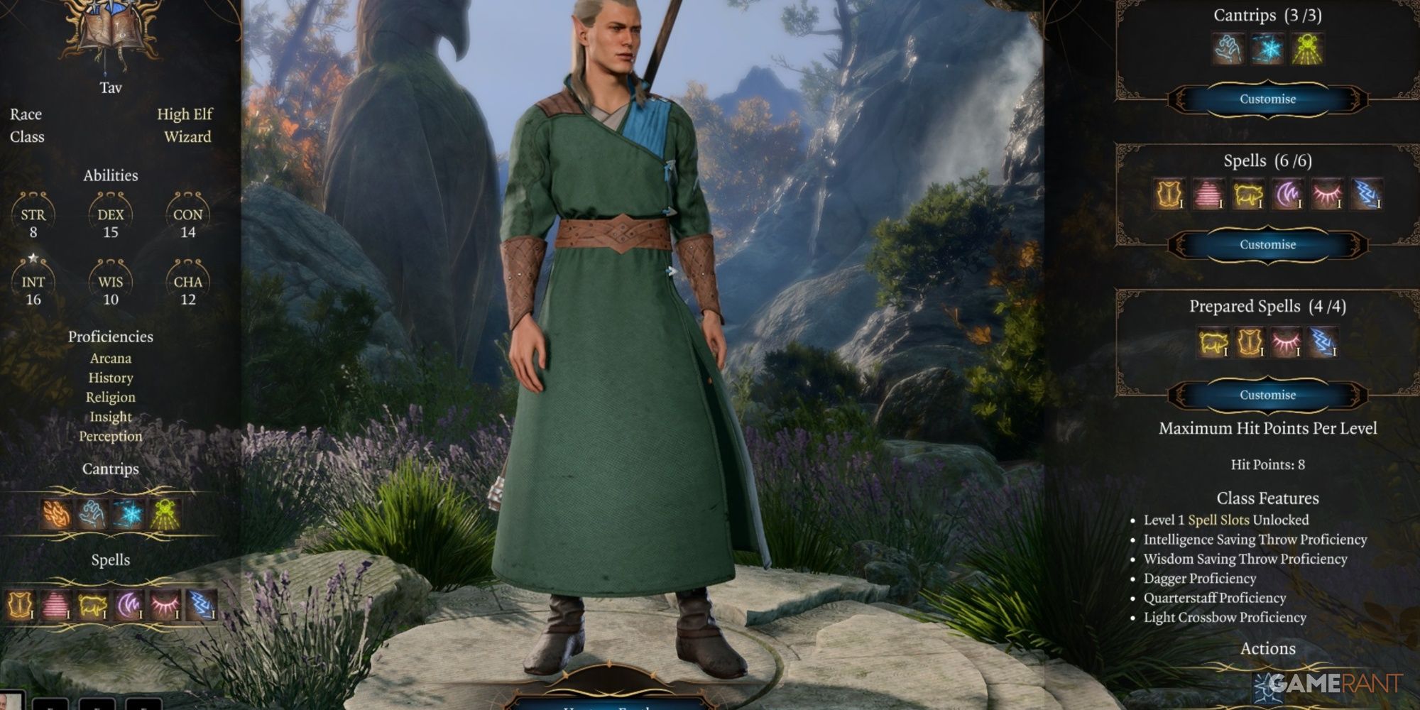 Baldur's Gate 3 Wizard As Elf In Character Creation