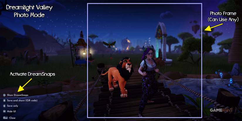 Disney Dreamlight Valley guide to the DreamSnaps feature.