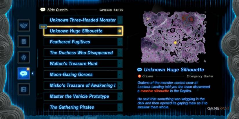 loz totk unknown huge silhouette adventure log