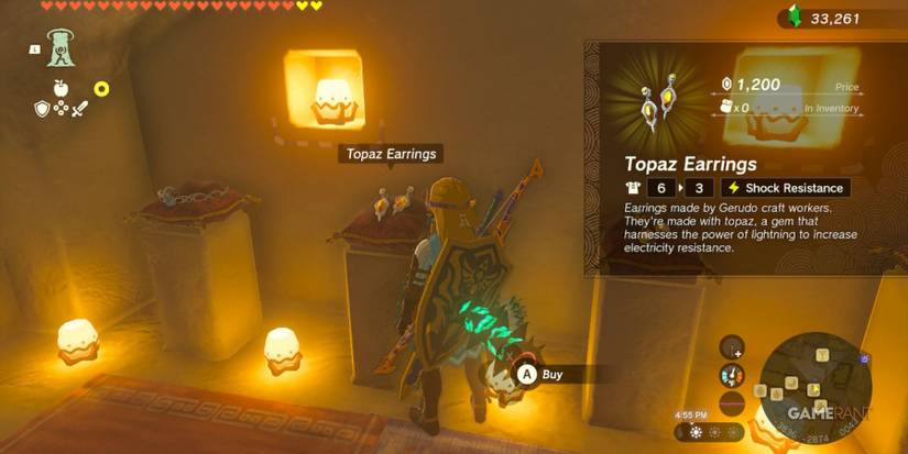 loz totk topaz earrings starlit memories jewelry store