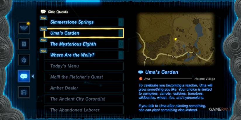 loz totk uma's garden adventure log