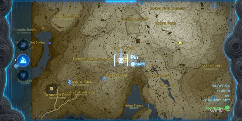 loz totk bokoblin camp location hebra mountains