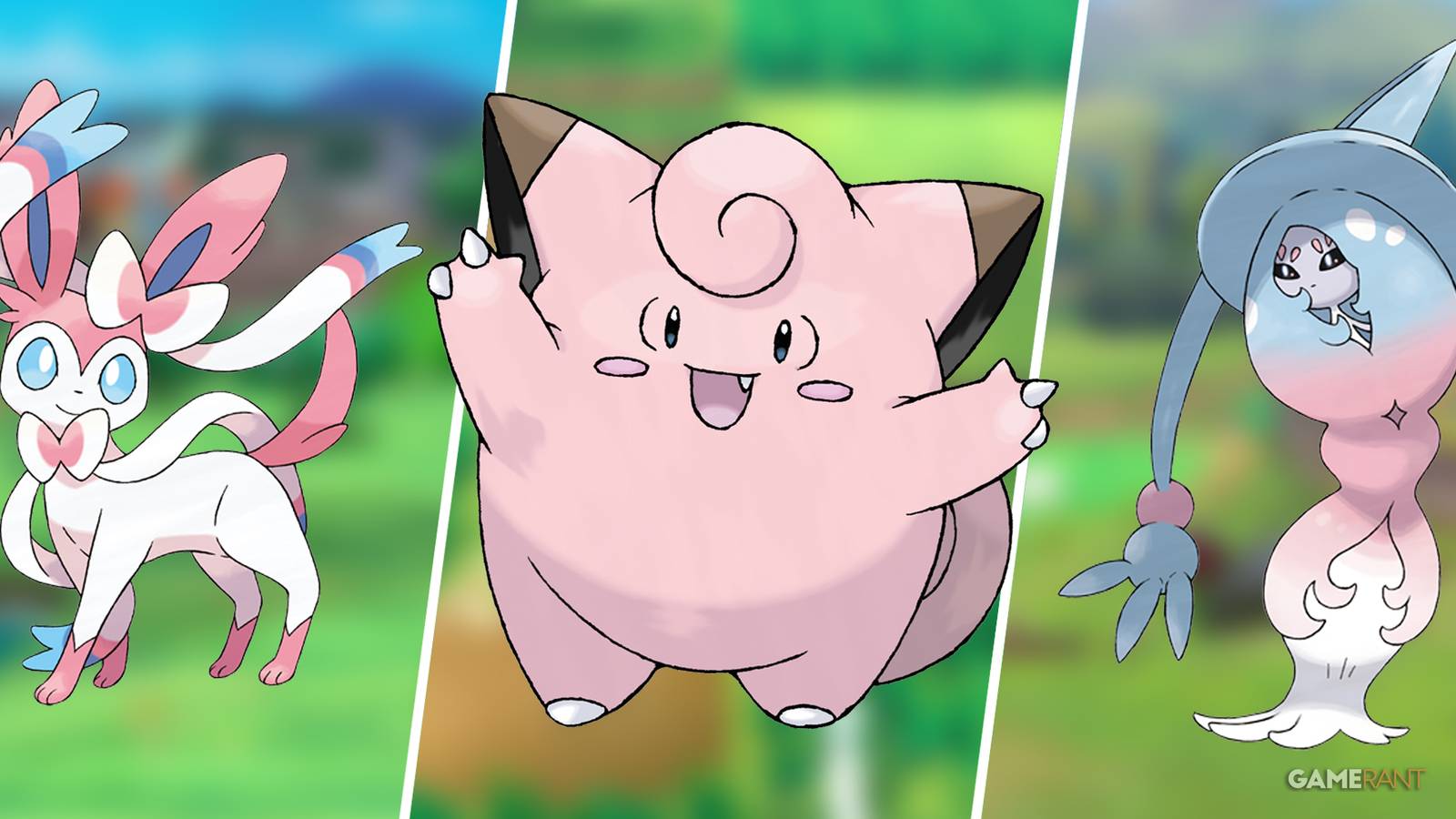 Official Sylveon, Clefairy, and Hatterene designs