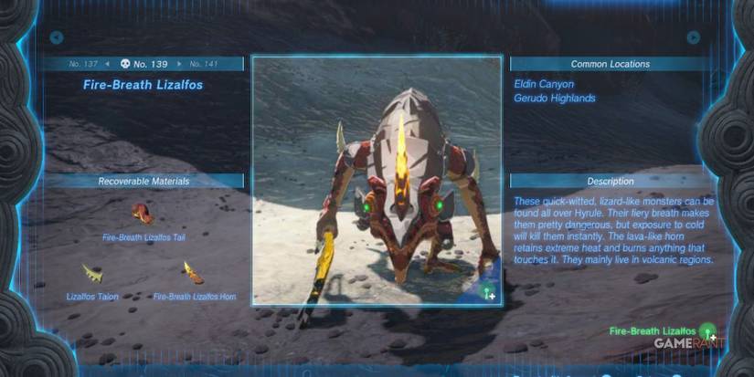 loz totk fire breath lizalfos hyrule compendium