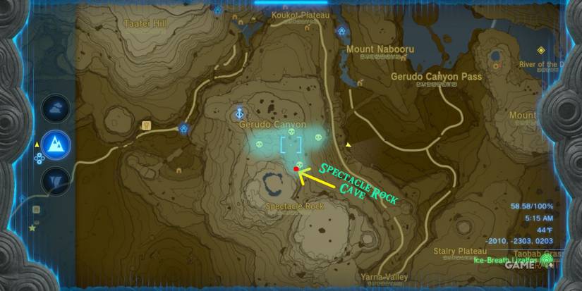loz totk ice breath lizalfos location gerudo canyon