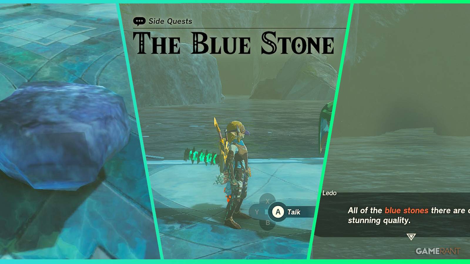 loz totk the blue stone side quest feature