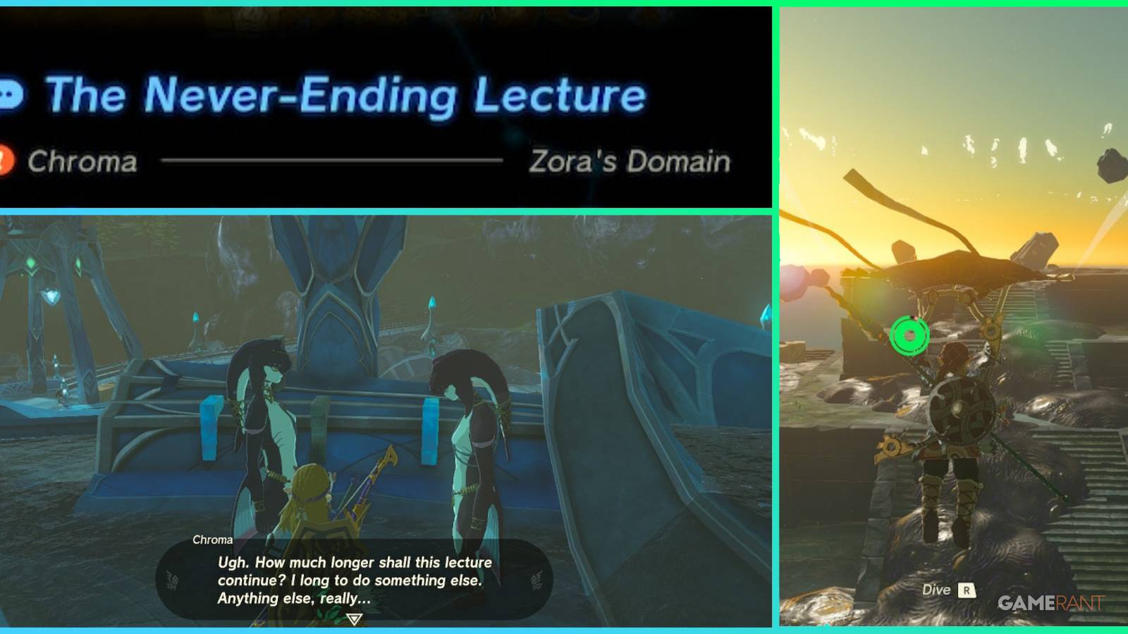 loz totk the never ending lecture side quest feature