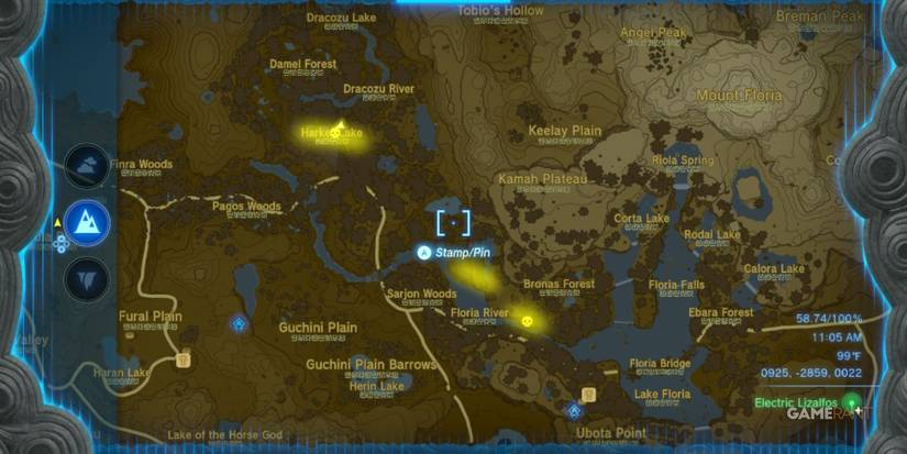 totk loz electric lizalfos habitat faron region