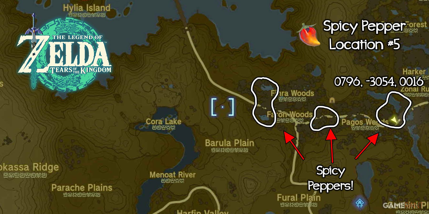 Spicy Peppers farming location in Zelda: Tears of the Kingdom.