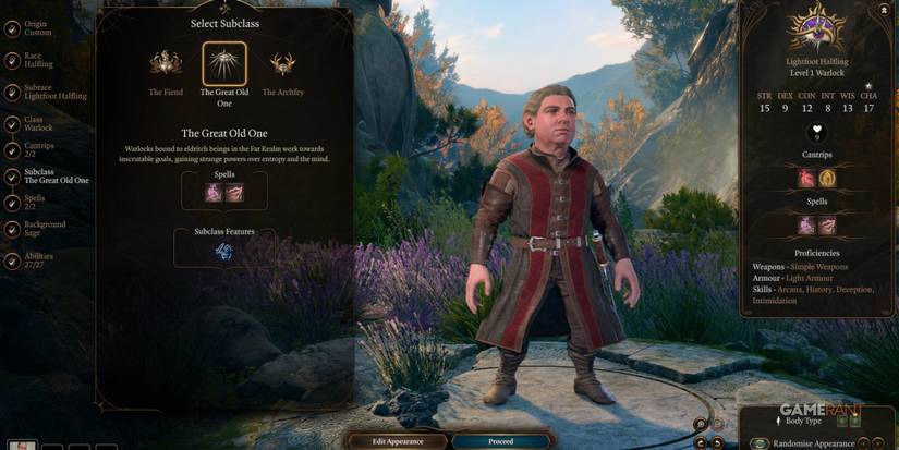 Baldur's Gate 3 Halfling As A Warlock In Character Creation
