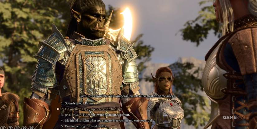 Baldur's Gate 3 Making A Decision About The Egg With Lady Esther