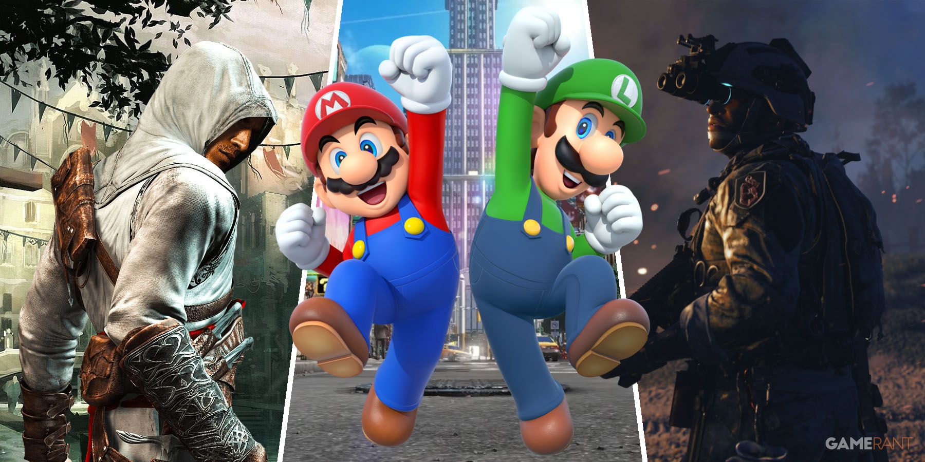 Assassin's Creed, Super Mario Bros. and Call of Duty