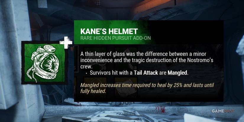 dead by daylight the xenomorph kane's helmet add-on
