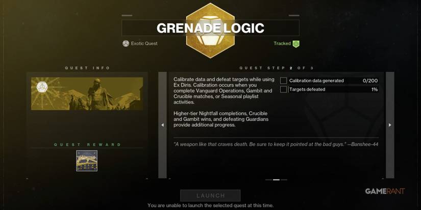 Destiny 2 Grenade Logic Quest Step 1