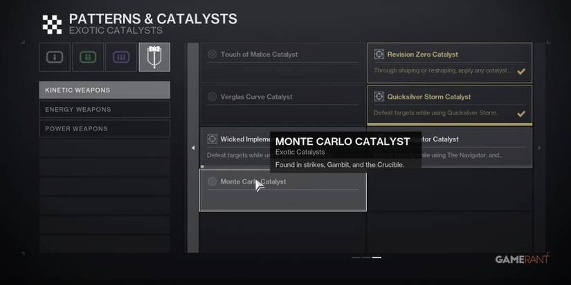 Destiny 2 Monte Carlo Catalyst