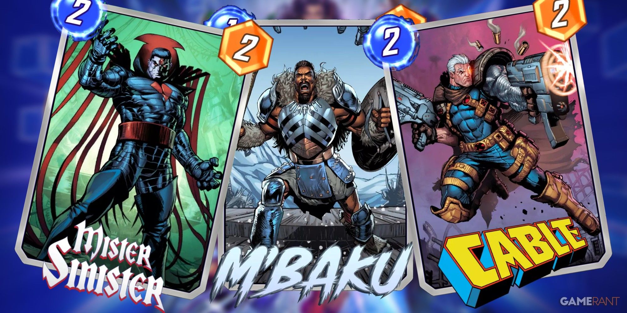 mister sinister, m'baku, and cable cards