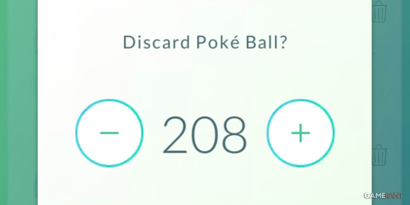 pokemon go poke ball discard menu