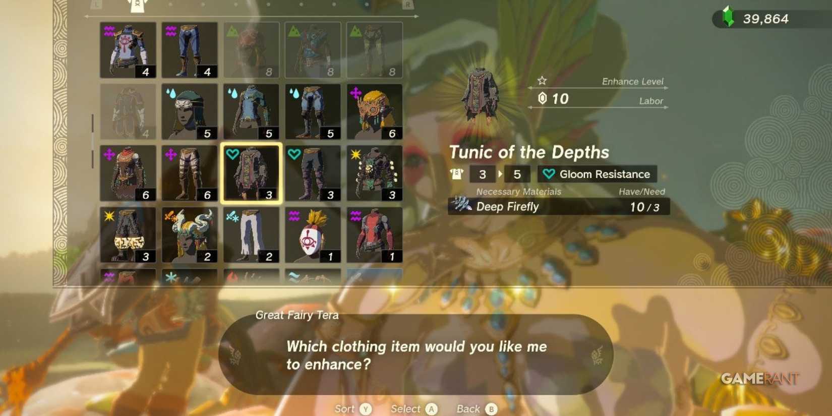 loz totk depths armor upgrade great fairy