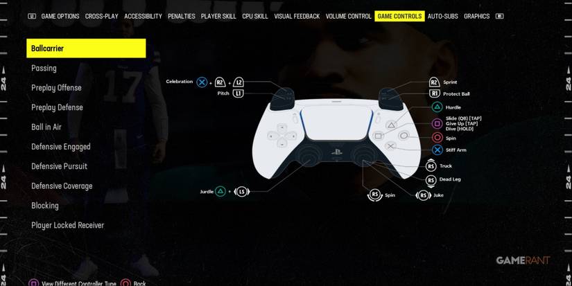 Madden NFL 24 Standard Button Layout For Controller