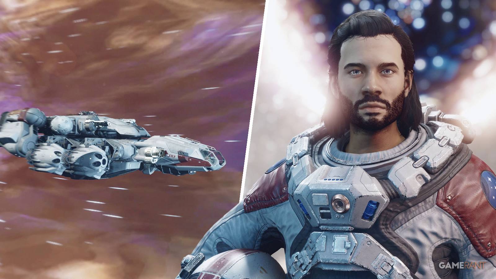 The playable character traveling to the Unity in Starfield