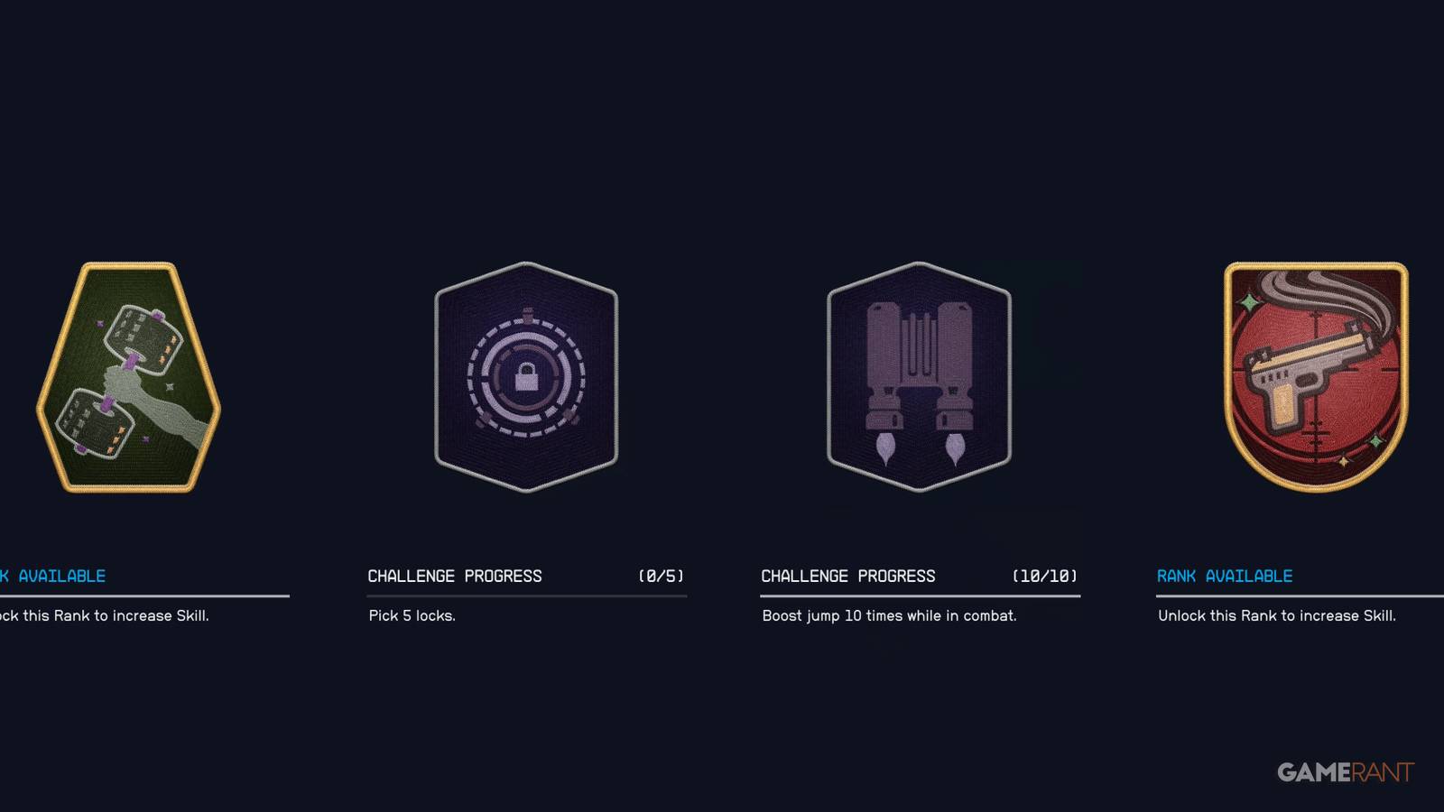 Some of the skills and challenges in Starfield