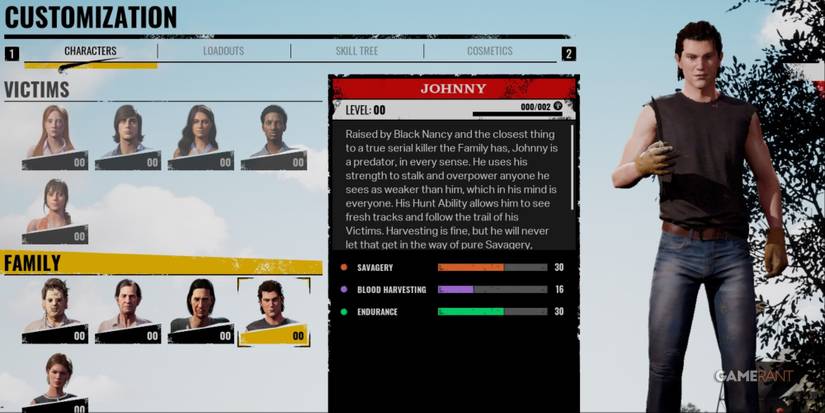 Texas Chain Saw Massacre Johnny Customization Page