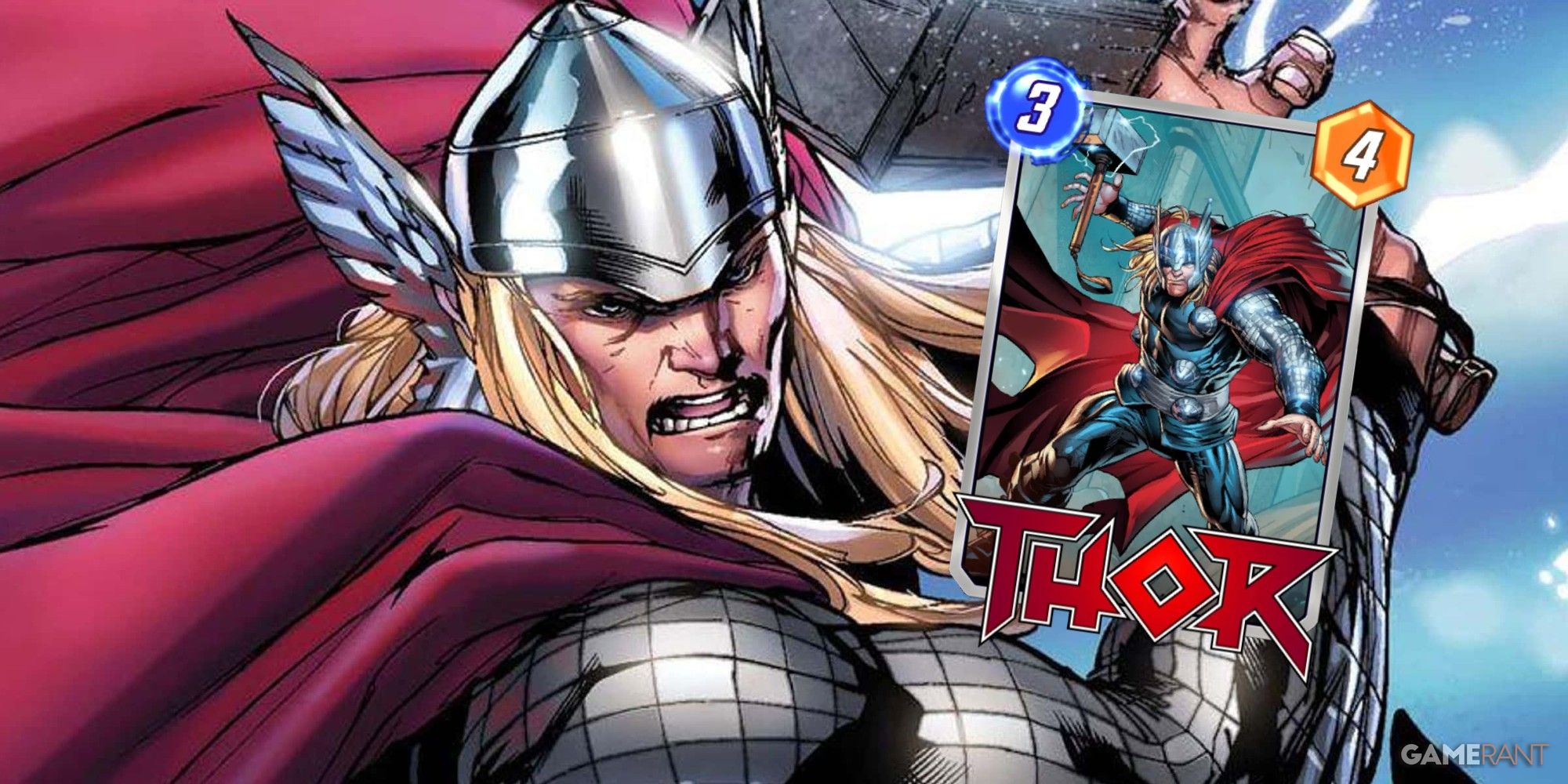 Thor with his Marvel Snap card