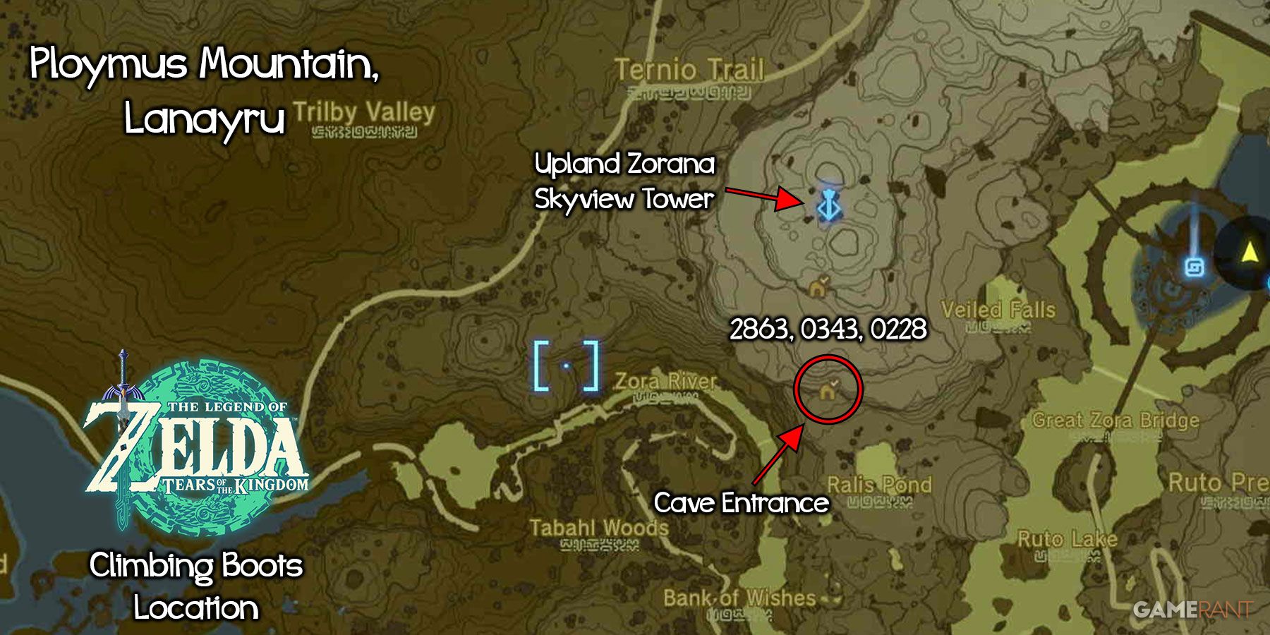 Climbing Boots location in Tears of the Kingdom.